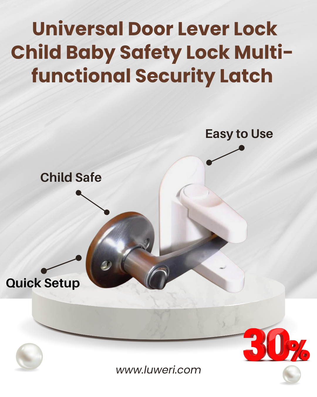 🔒 Universal Door Lever Lock – Child Baby Safety Lock Multi-functional Security Latch
