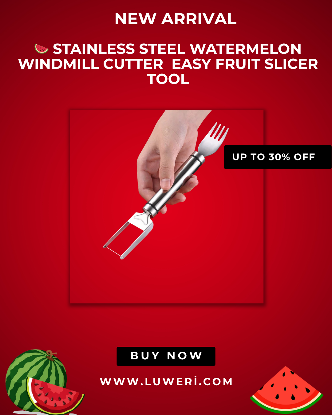 π Stainless Steel Watermelon Windmill Cutter β Easy Fruit Slicer Tool