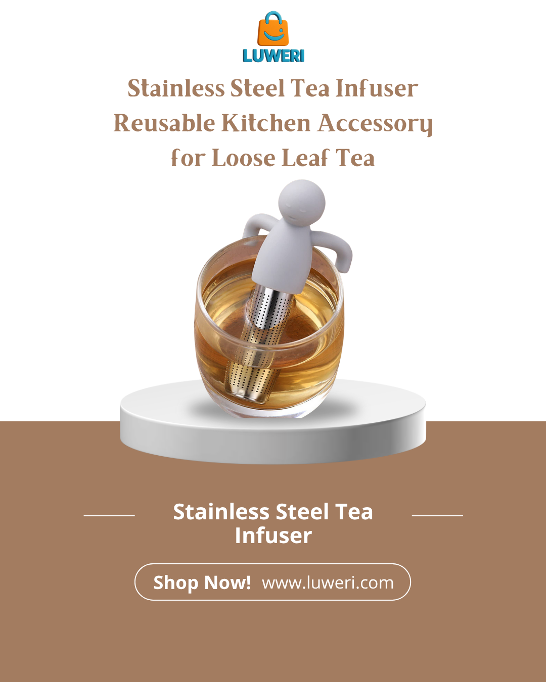 Stainless Steel Tea Infuser – Reusable Kitchen Accessory for Loose Leaf Tea