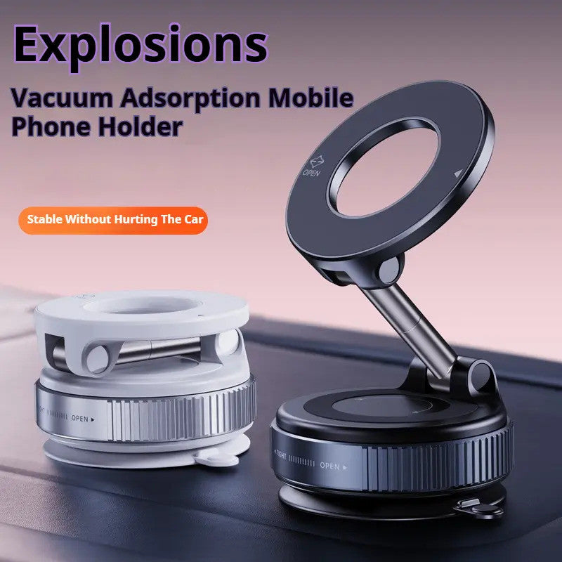 Magnetic Vacuum Adsorption Phone Mount – 360° Folding Stand
