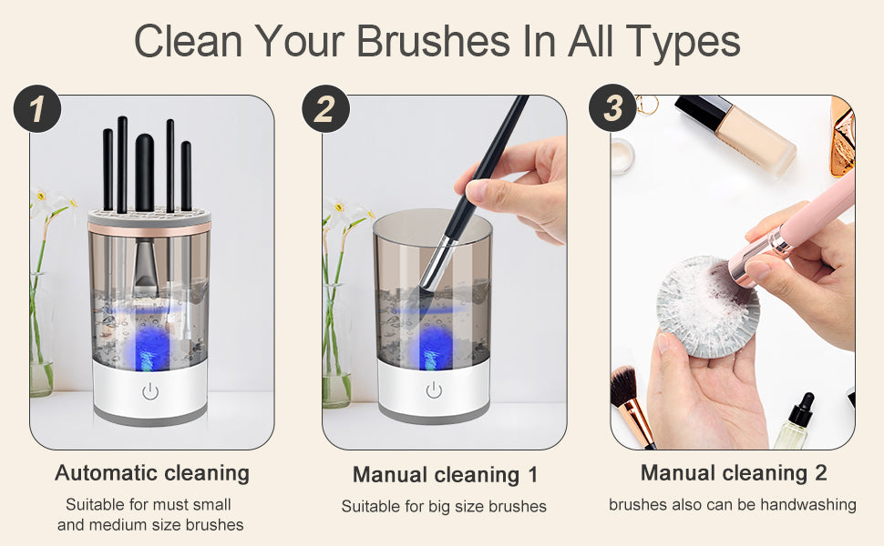 💄 3-in-1 Electric Makeup Brush Cleaner – Quick & Easy Cleaning