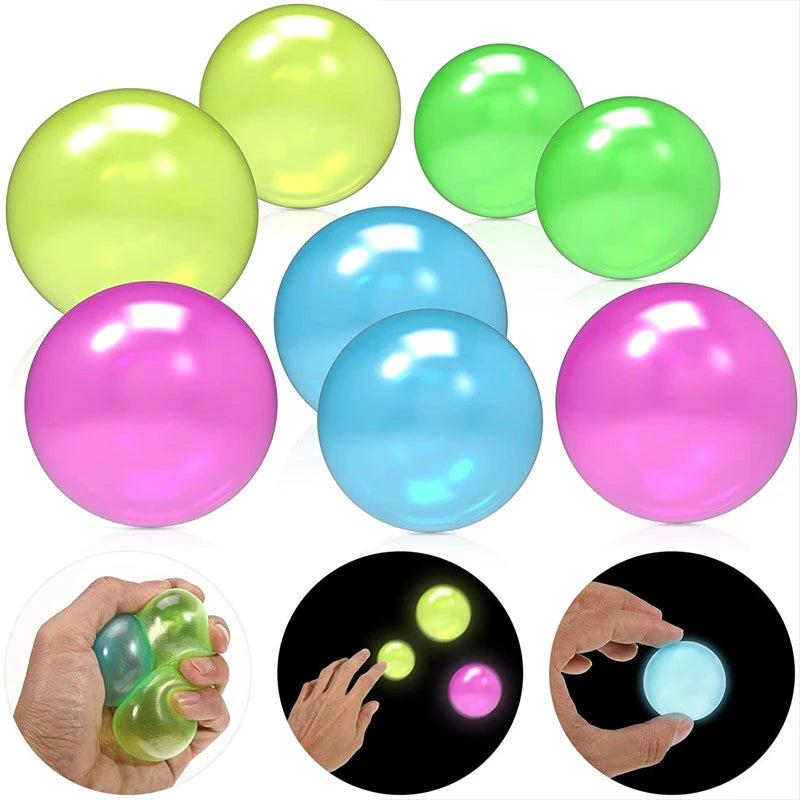 Sticky Glow Balls – 2pcs | Fun, Glow-in-the-Dark Stress Relief
