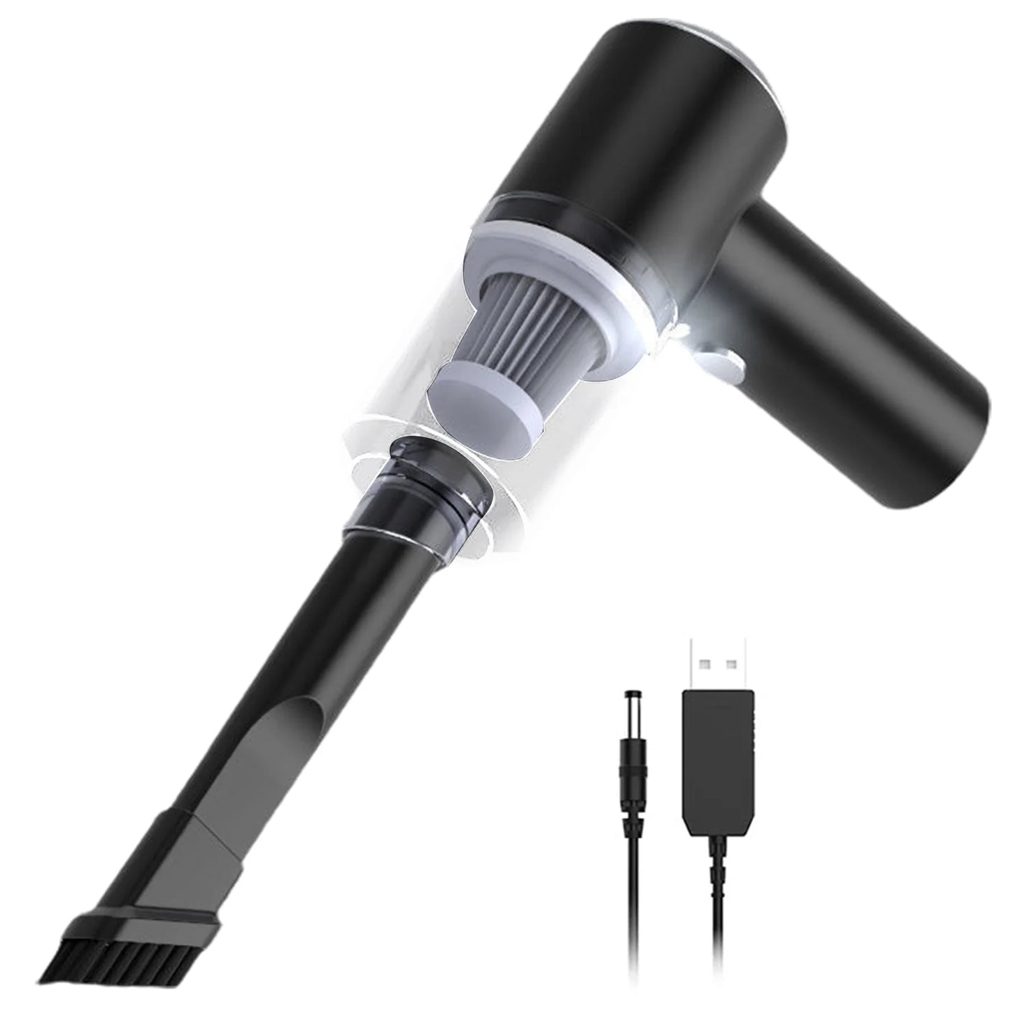 Portable Wireless Car Vacuum Cleaner – Dry & Wet USB Rechargeable