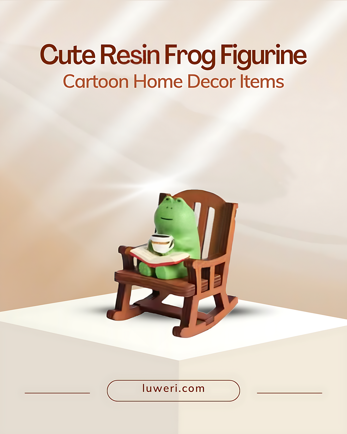 Cute Resin Frog Figurine – Funny Decoration for Desk or Home