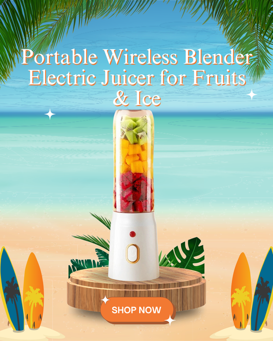 🥤 Portable Wireless Blender – Electric Juicer for Fruits & Ice