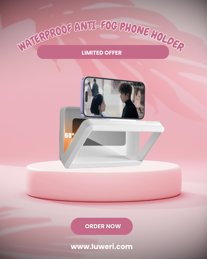 Shower-Friendly Waterproof Phone Holder with Anti-Fog Touch Screen