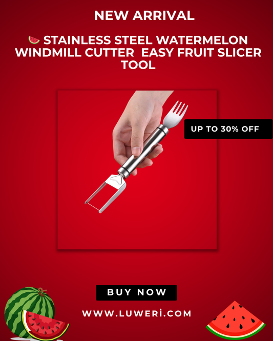 🍉 Stainless Steel Watermelon Windmill Cutter – Easy Fruit Slicer Tool