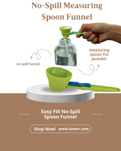 No-Spill Funnel Spoon for Protein, Baby Food & Drink Mixes