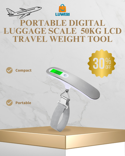 ⚖️ 110Lb/50Kg Portable Digital Luggage Weight Scale – LCD Display Travel Tool
