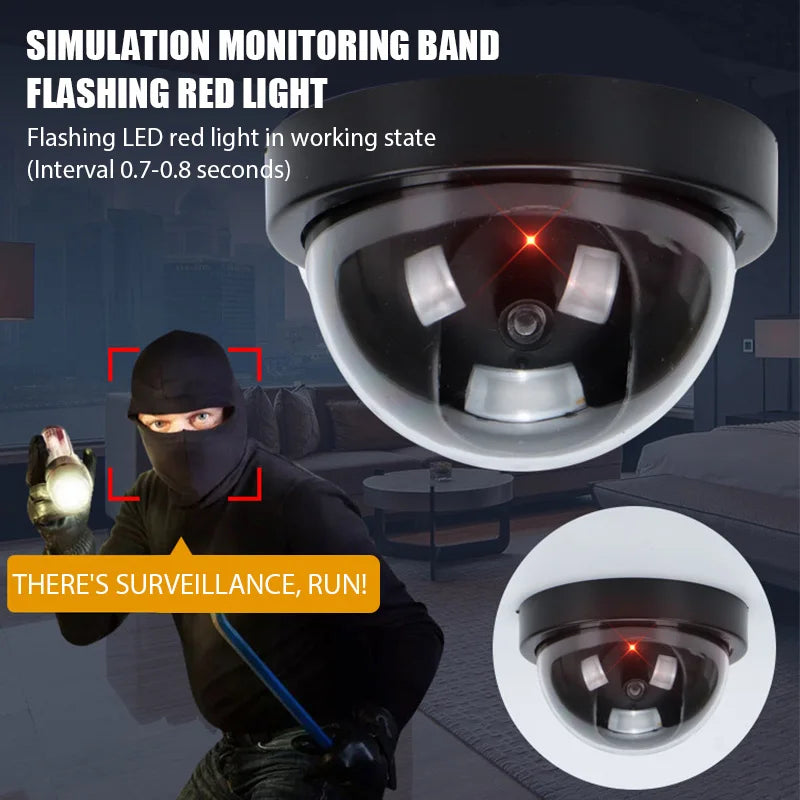 Dummy Dome Security Camera – Flashing LED, Indoor/Outdoor