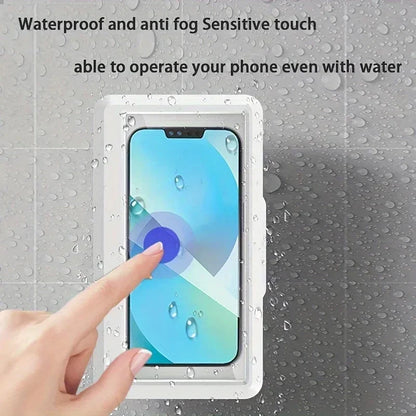 Shower-Friendly Waterproof Phone Holder with Anti-Fog Touch Screen