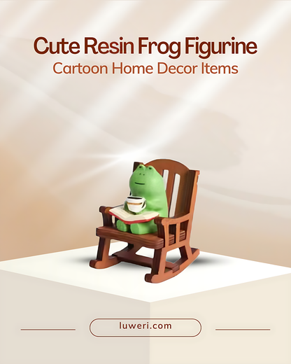 Cute Resin Frog Figurine – Funny Decoration for Desk or Home