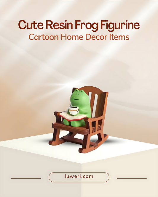 Cute Resin Frog Figurine – Funny Decoration for Desk or Home